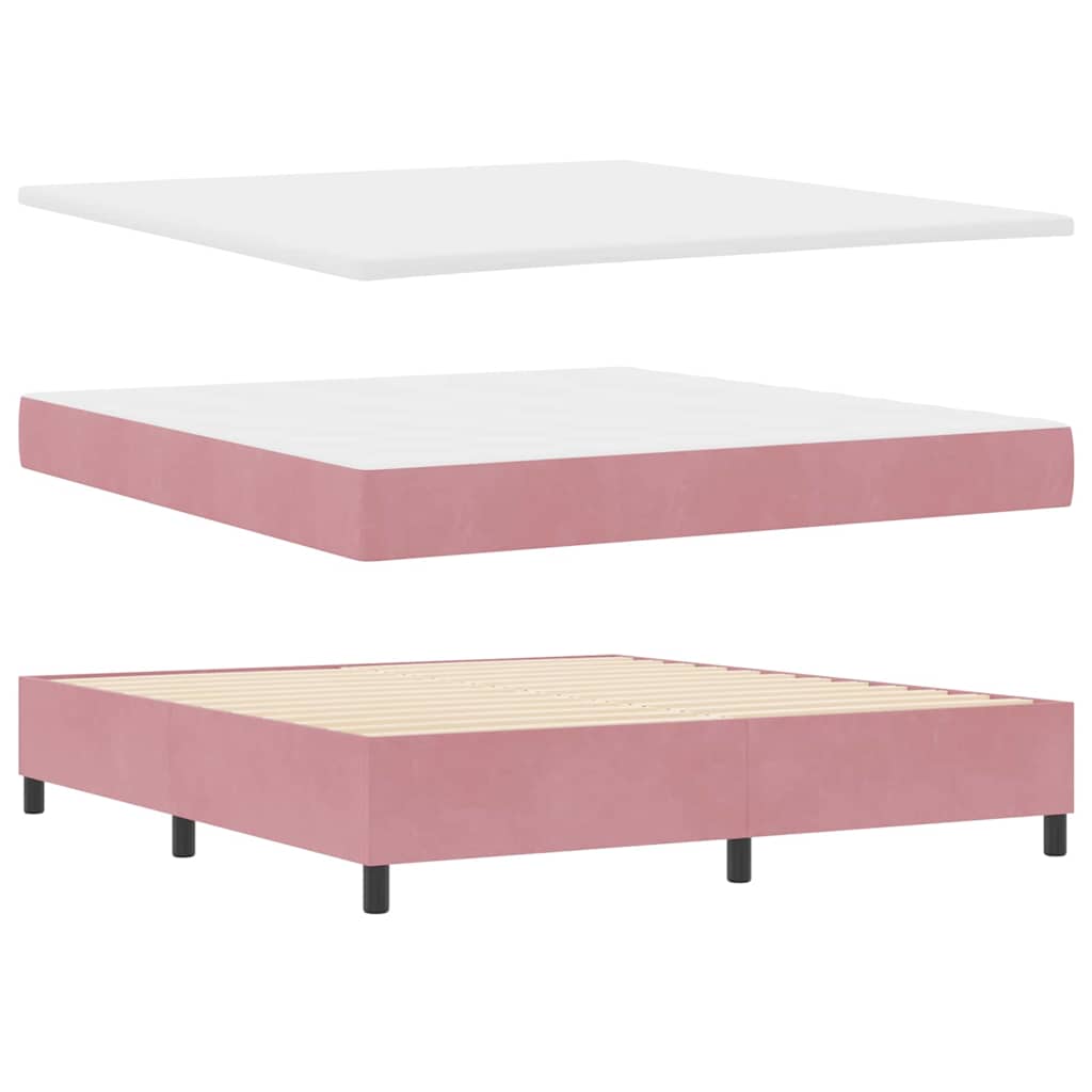 vidaXL Κρεβάτι με ελατήρια με κεφαλάρι Ροζ 180 x 200 cm Βελούδο