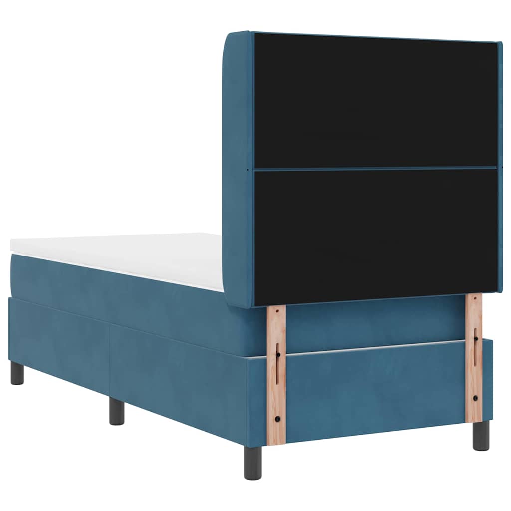 vidaXL Κρεβάτι με ελατήρια με κεφαλάρι Μπλε 90 x 190 cm Βελούδο