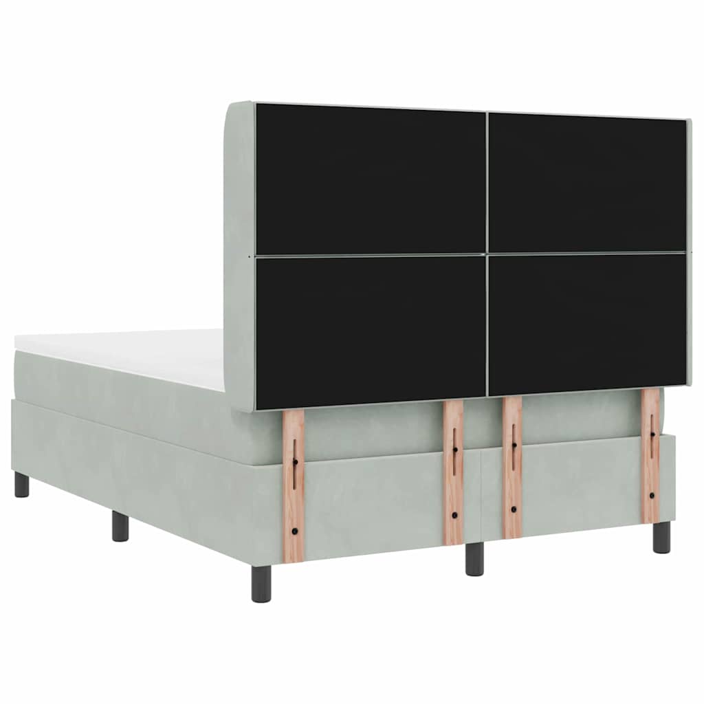 vidaXL Κρεβάτι με ελατήρια Ανοιχτό γκρι 140 x 200 cm Βελούδο