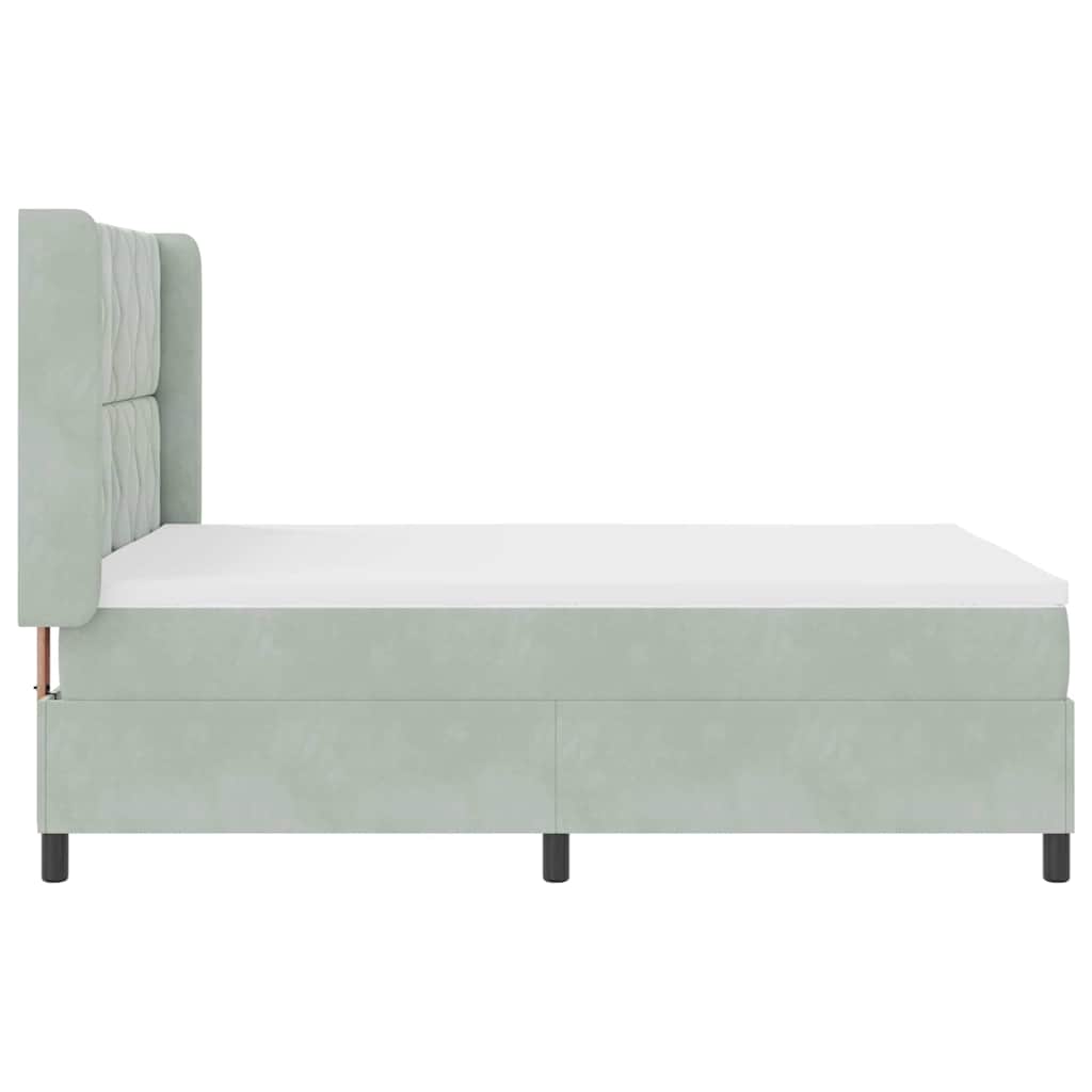vidaXL Κρεβάτι με ελατήρια Ανοιχτό γκρι 140 x 200 cm Βελούδο