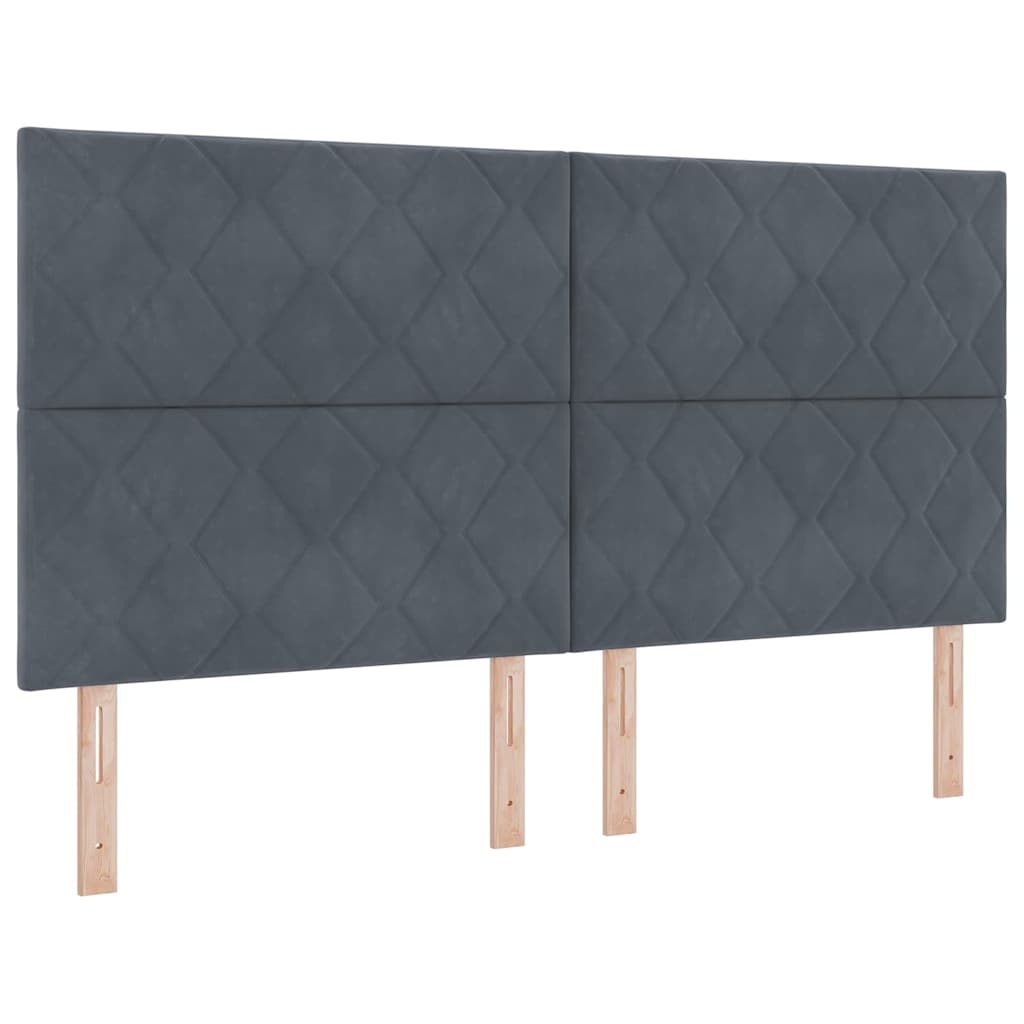 vidaXL Κρεβάτι με ελατήρια Σκούρο Γκρι 180 x 200 cm Βελούδο