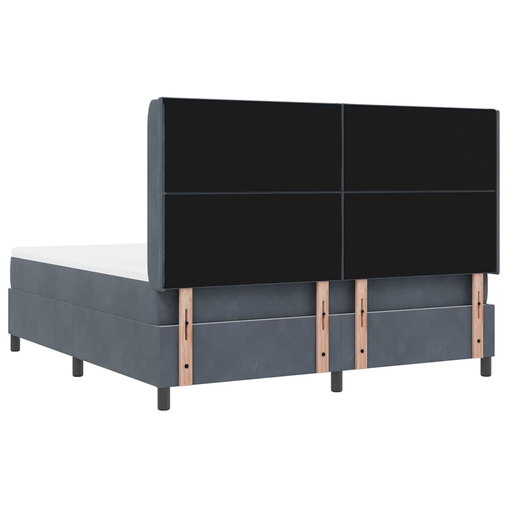 vidaXL Κρεβάτι με ελατήρια Σκούρο Γκρι 180 x 200 cm Βελούδο