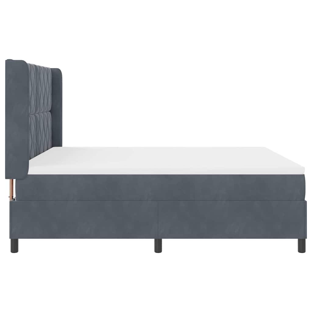 vidaXL Κρεβάτι με ελατήρια Σκούρο Γκρι 180 x 200 cm Βελούδο