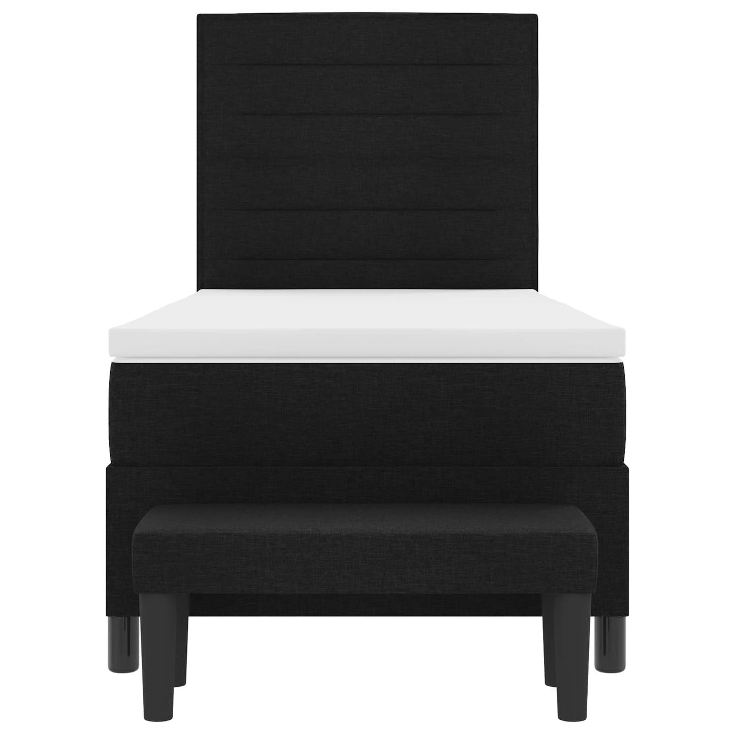 vidaXL Κρεβάτι με ελατήρια με στρώμα Μαύρο 80 x 200 cm ύφασμα