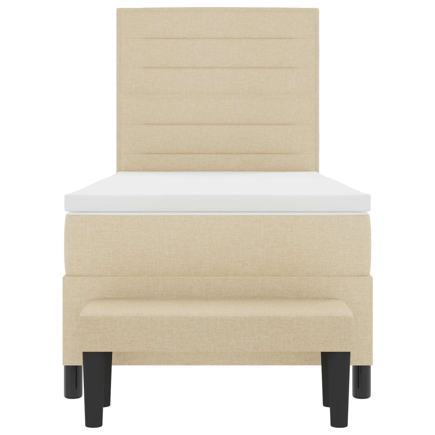 vidaXL Κρεβάτι με ελατήρια με στρώμα Κρεμ 80 x 200 cm ύφασμα