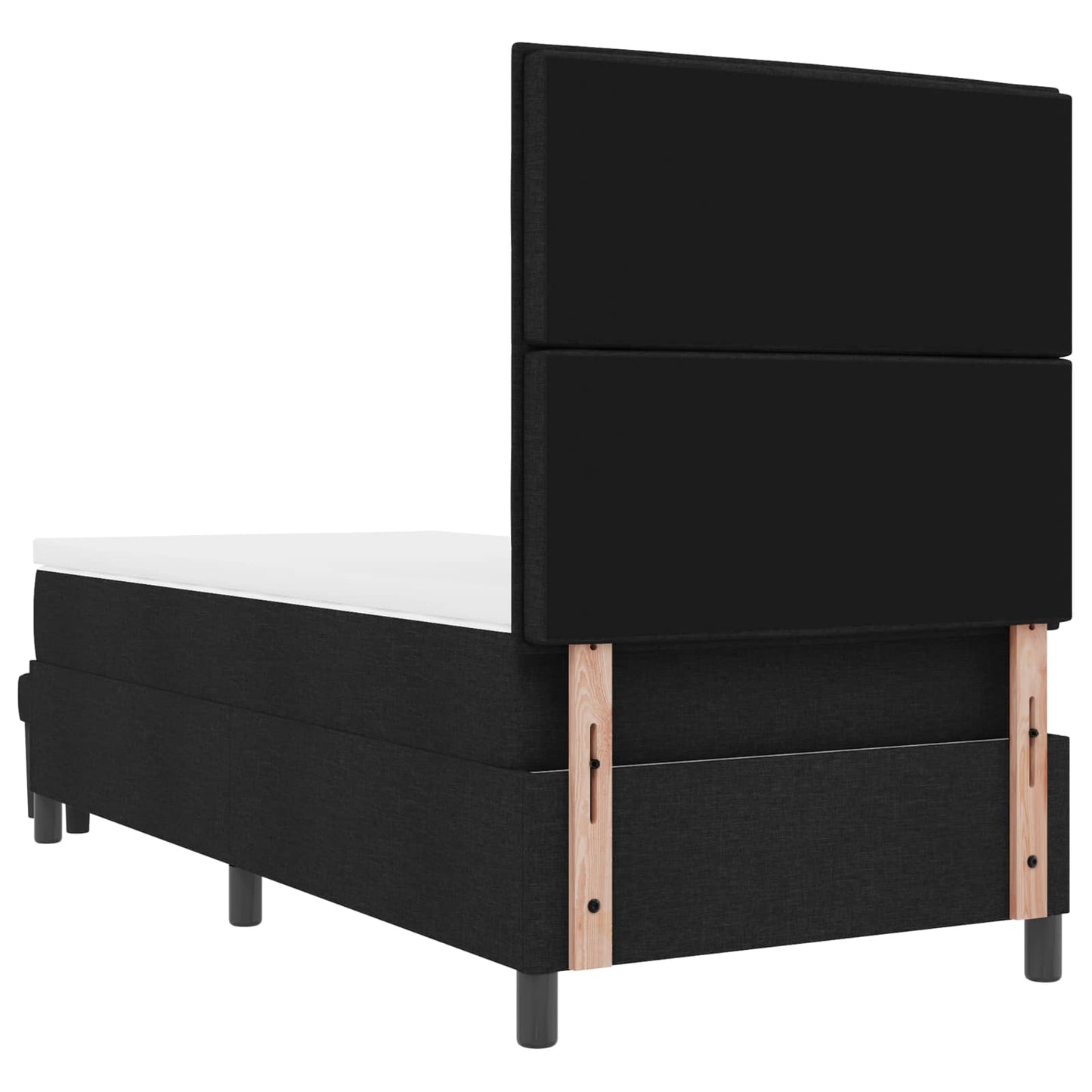 vidaXL Κρεβάτι με ελατήρια με κεφαλάρι Μαύρο 90 x 190 cm ύφασμα