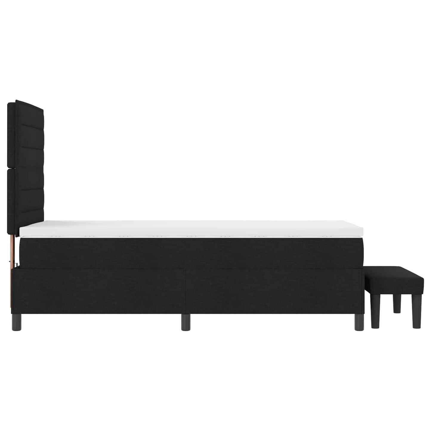 vidaXL Κρεβάτι με ελατήρια με κεφαλάρι Μαύρο 90 x 190 cm ύφασμα
