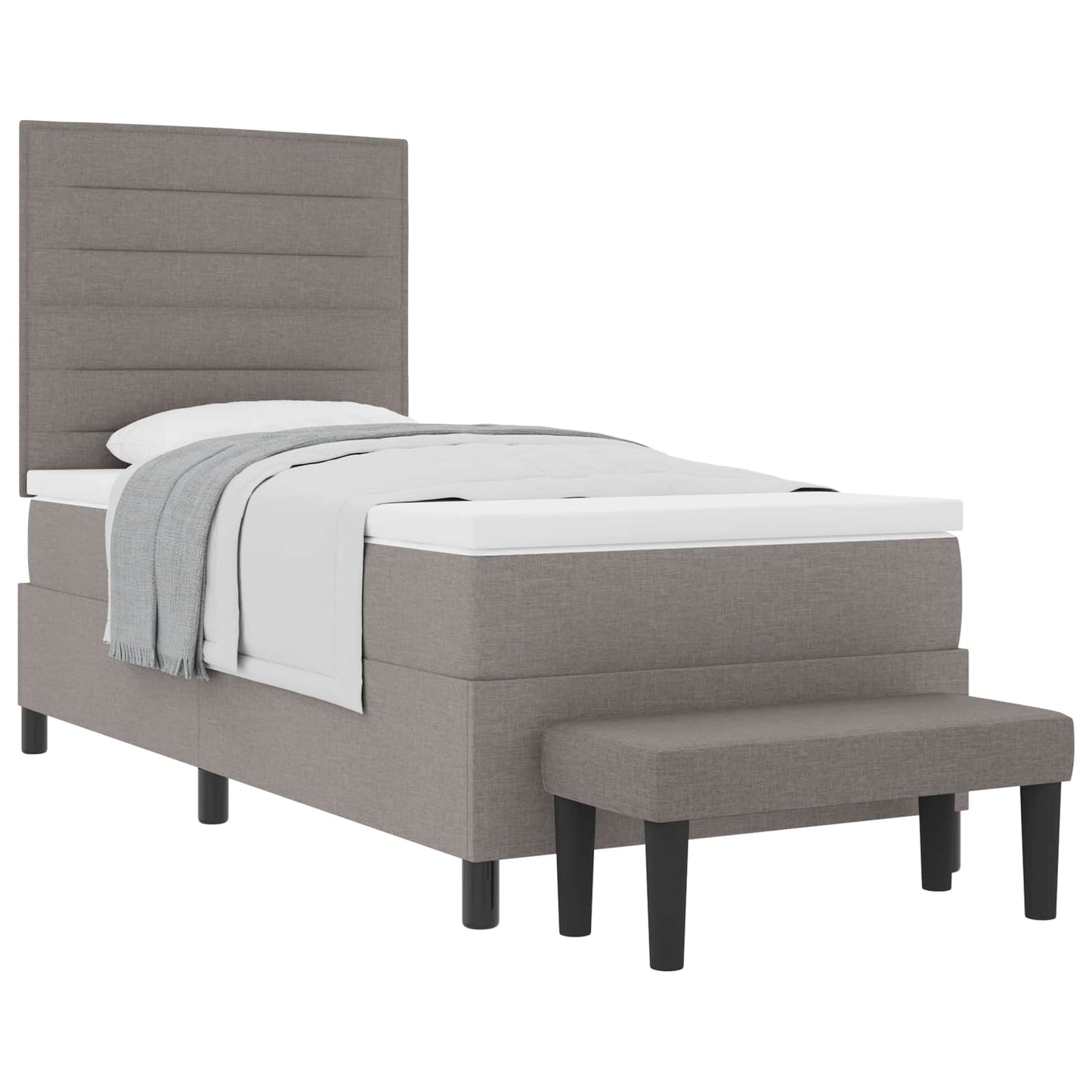vidaXL Κρεβάτι με ελατήρια με κεφαλάρι Taupe 90 x 190 cm ύφασμα