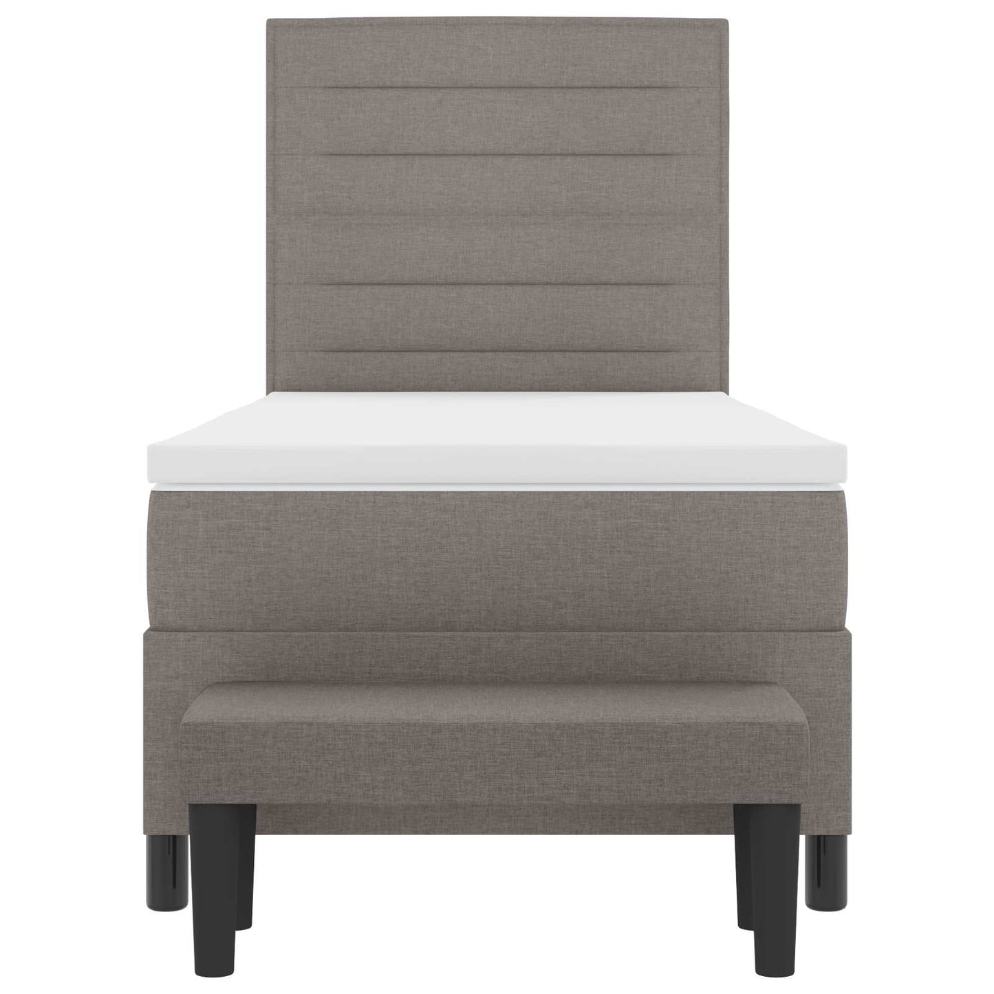 vidaXL Κρεβάτι με ελατήρια με κεφαλάρι Taupe 90 x 190 cm ύφασμα