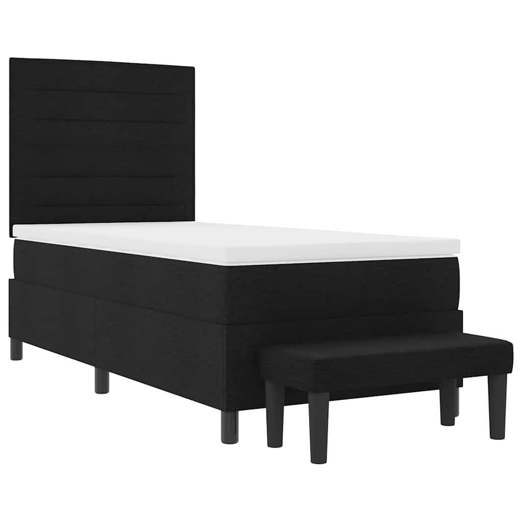 vidaXL Κρεβάτι με ελατήρια με κεφαλάρι Μαύρο 100 x 200 cm ύφασμα