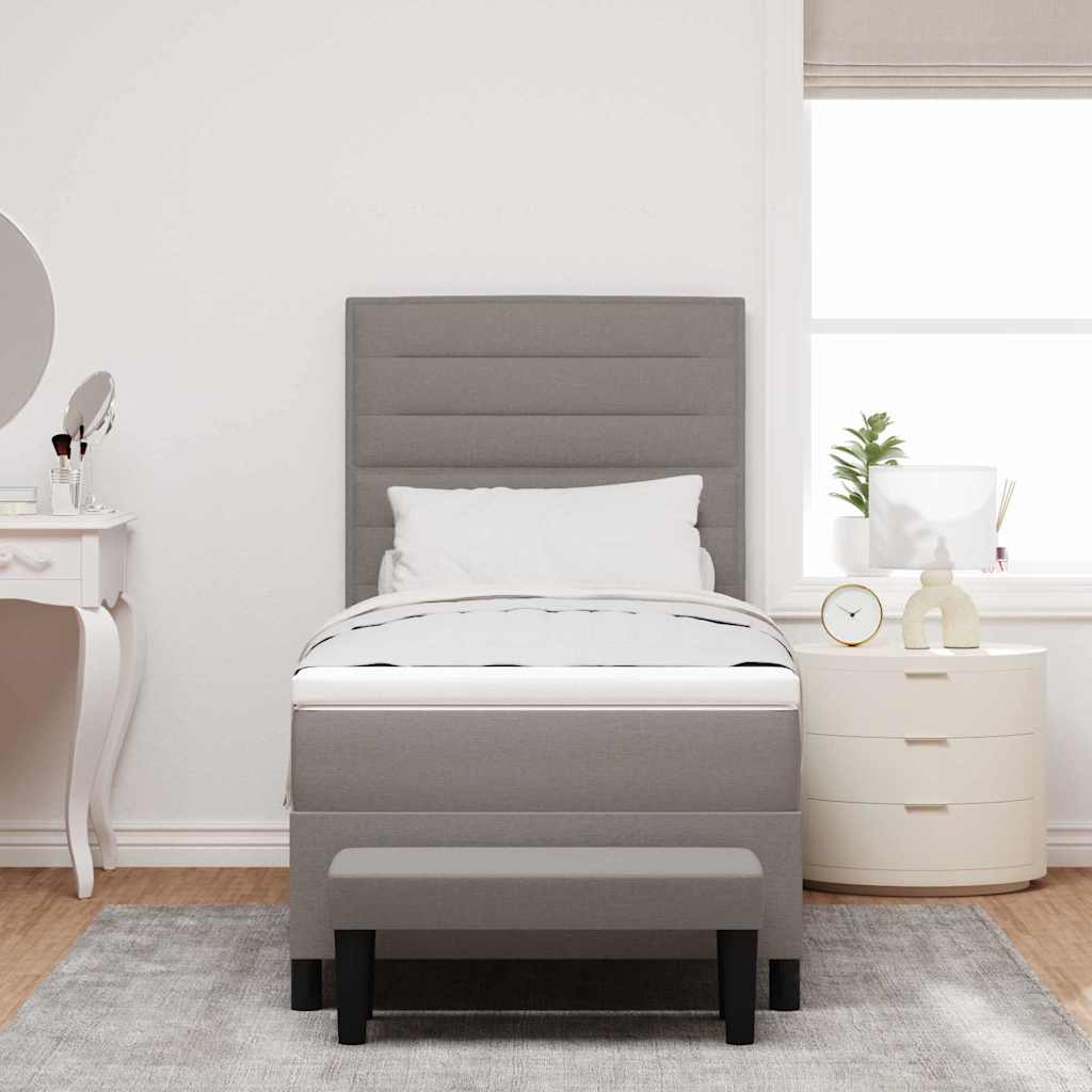 vidaXL Κρεβάτι με ελατήρια με κεφαλάρι Taupe 100 x 200 cm ύφασμα