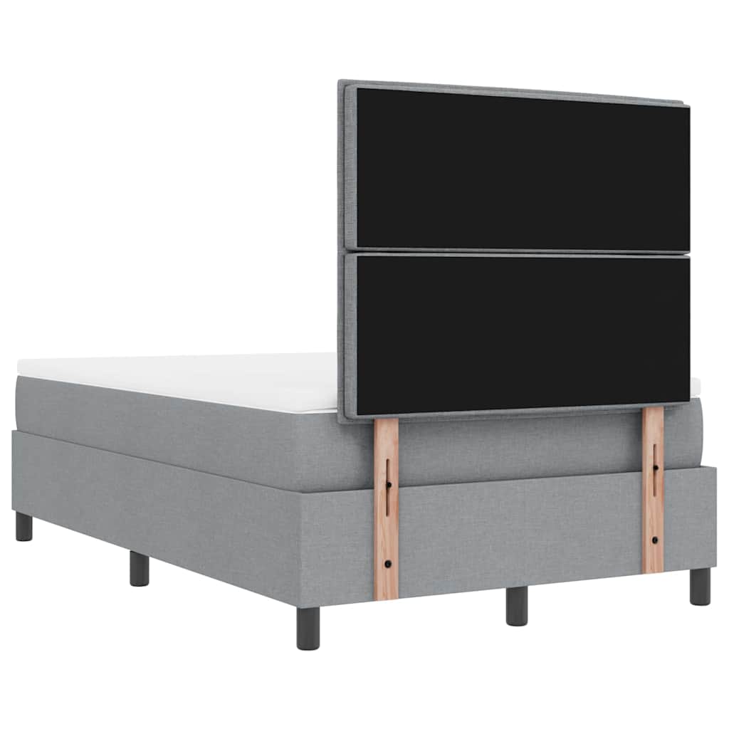 vidaXL Κρεβάτι με ελατήρια Ανοιχτό γκρι 120 x 190 cm ύφασμα