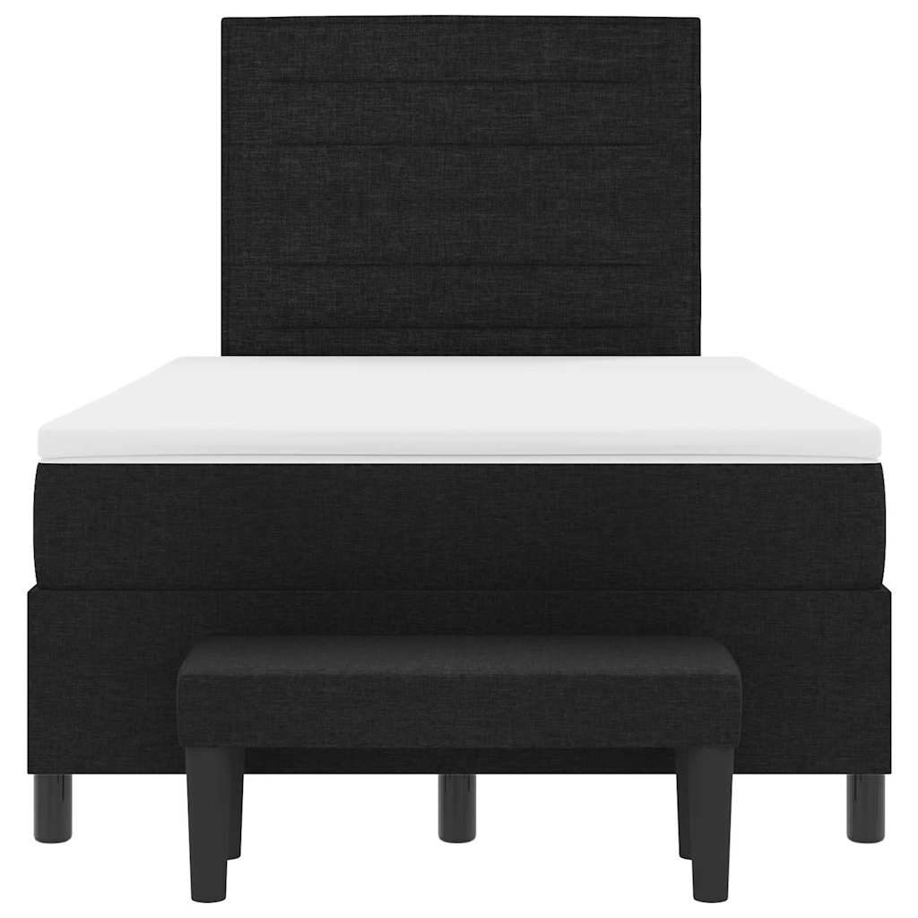 vidaXL Κρεβάτι με ελατήρια με κεφαλάρι Μαύρο 120 x 190 cm ύφασμα