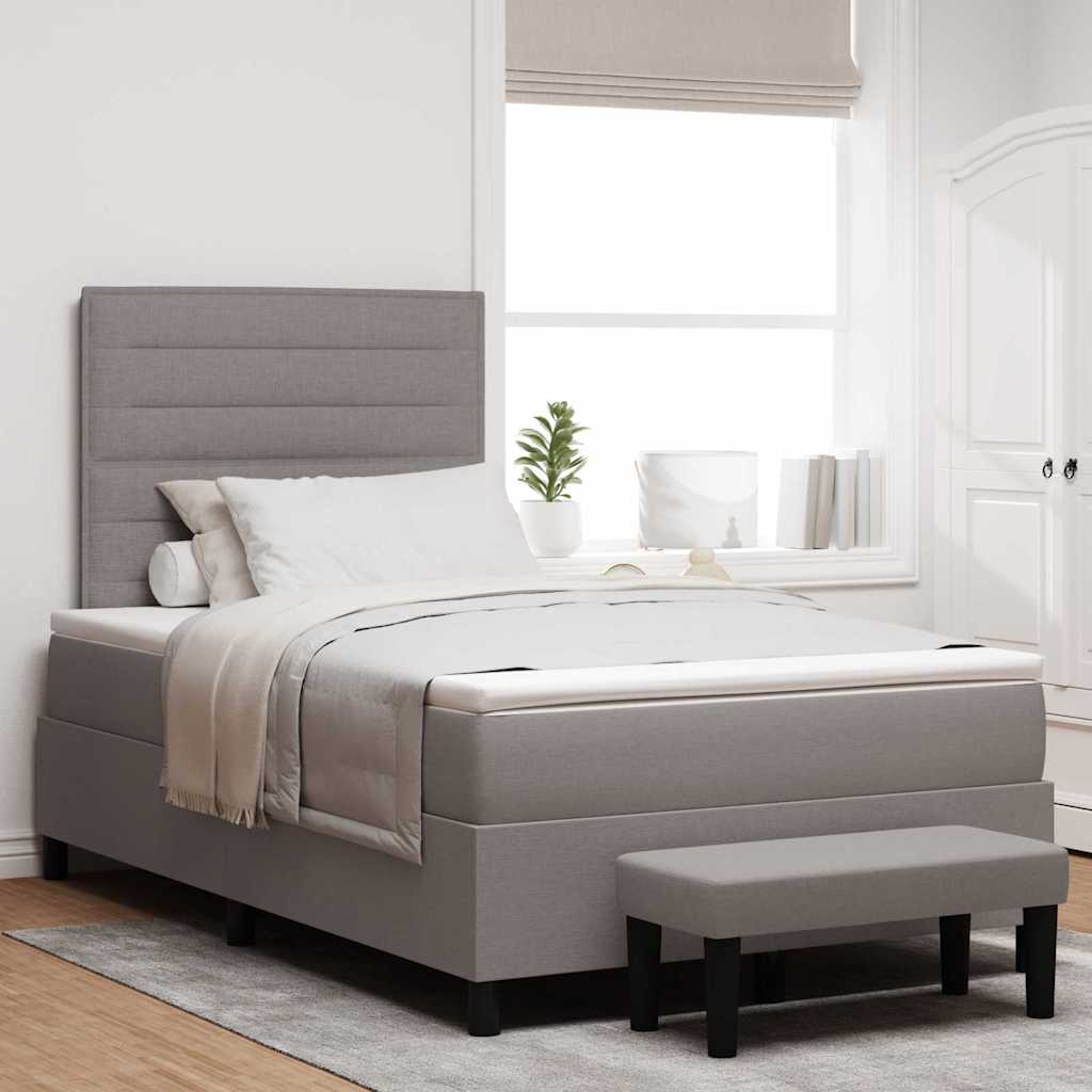 vidaXL Κρεβάτι με ελατήρια με κεφαλάρι Taupe 120 x 190 cm ύφασμα