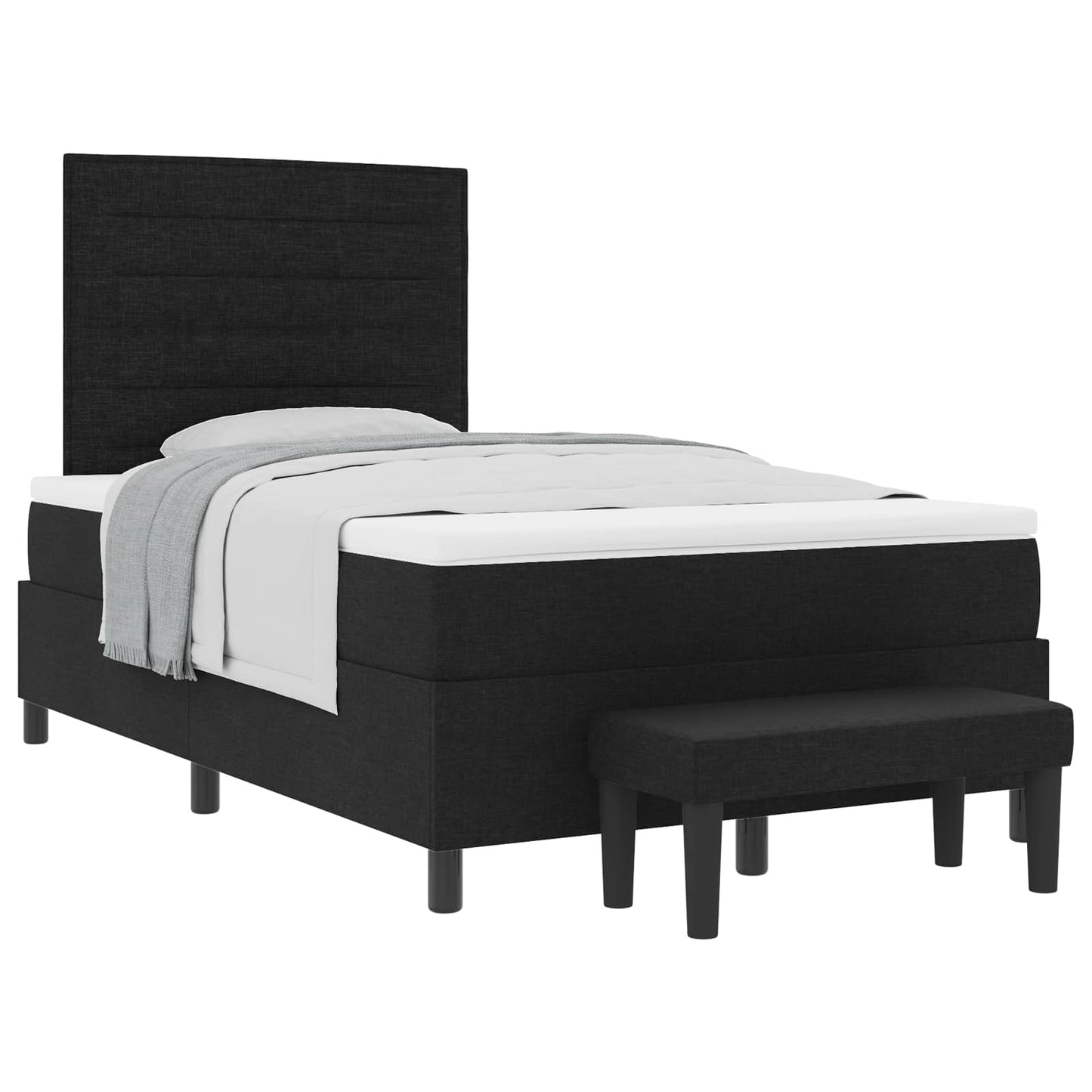 vidaXL Κρεβάτι με ελατήρια με κεφαλάρι Μαύρο 120 x 200 cm ύφασμα