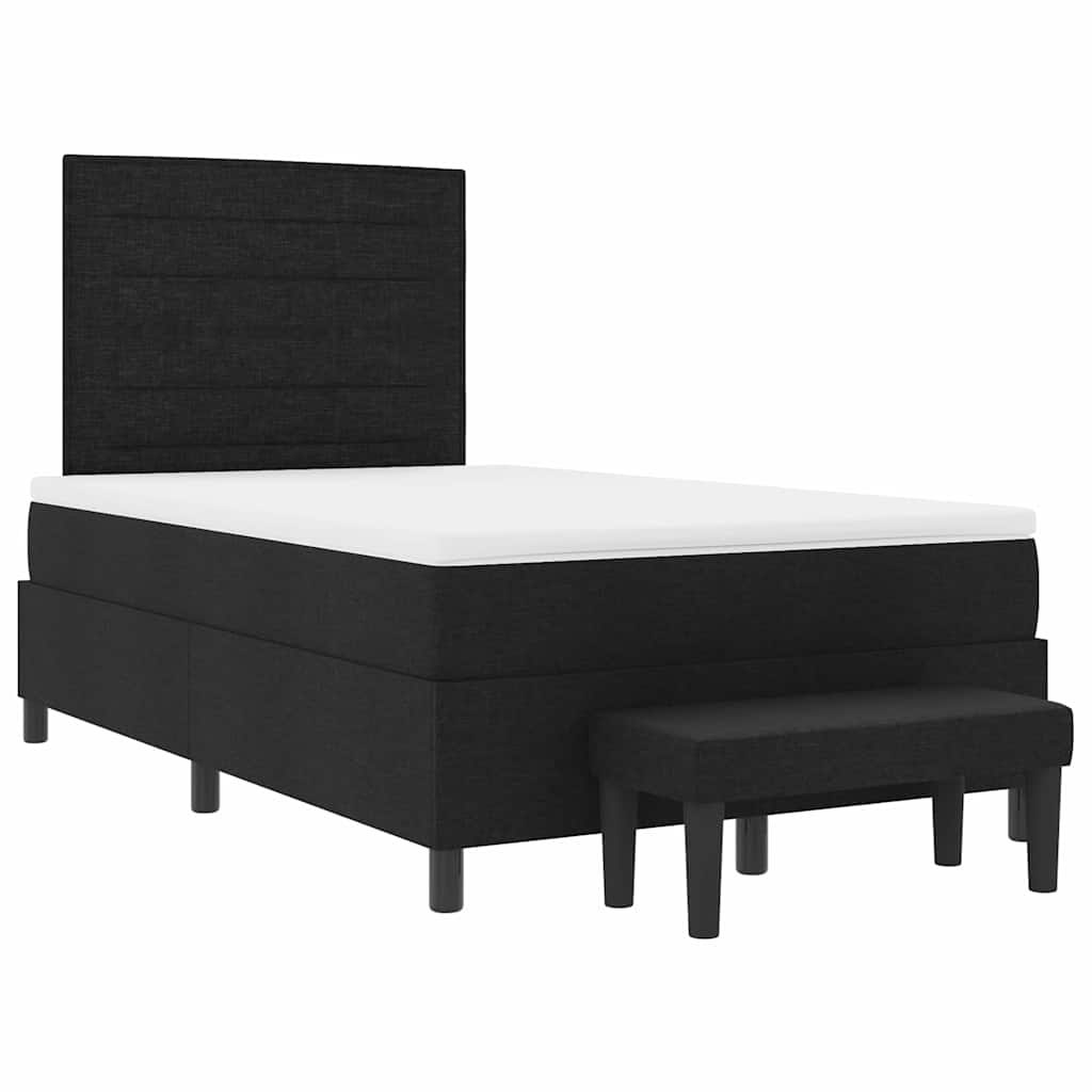 vidaXL Κρεβάτι με ελατήρια με κεφαλάρι Μαύρο 120 x 200 cm ύφασμα