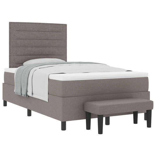 vidaXL Κρεβάτι με ελατήρια με κεφαλάρι Taupe 120 x 200 cm ύφασμα