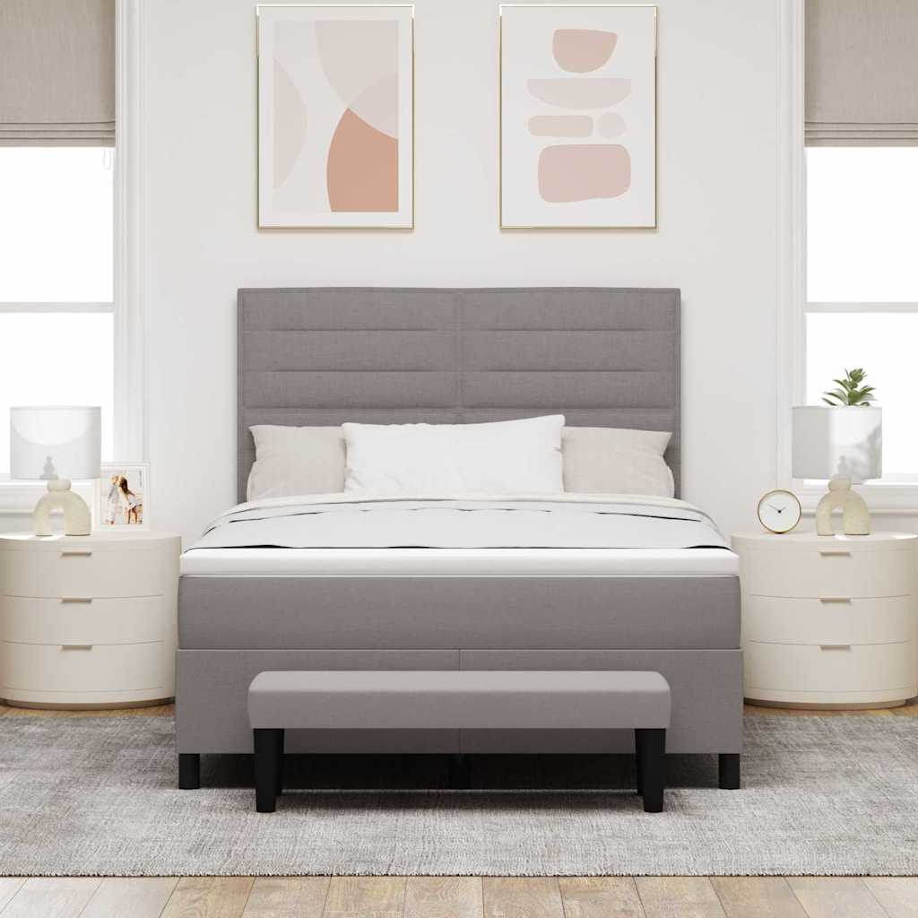vidaXL Κρεβάτι με ελατήρια με στρώμα Taupe 140 x 190 cm ύφασμα