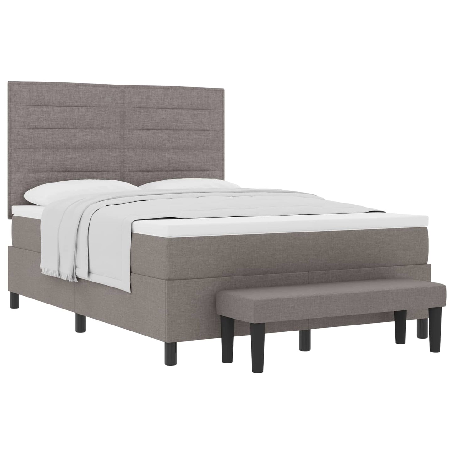 vidaXL Κρεβάτι με ελατήρια με κεφαλάρι Taupe 140 x 200 cm ύφασμα