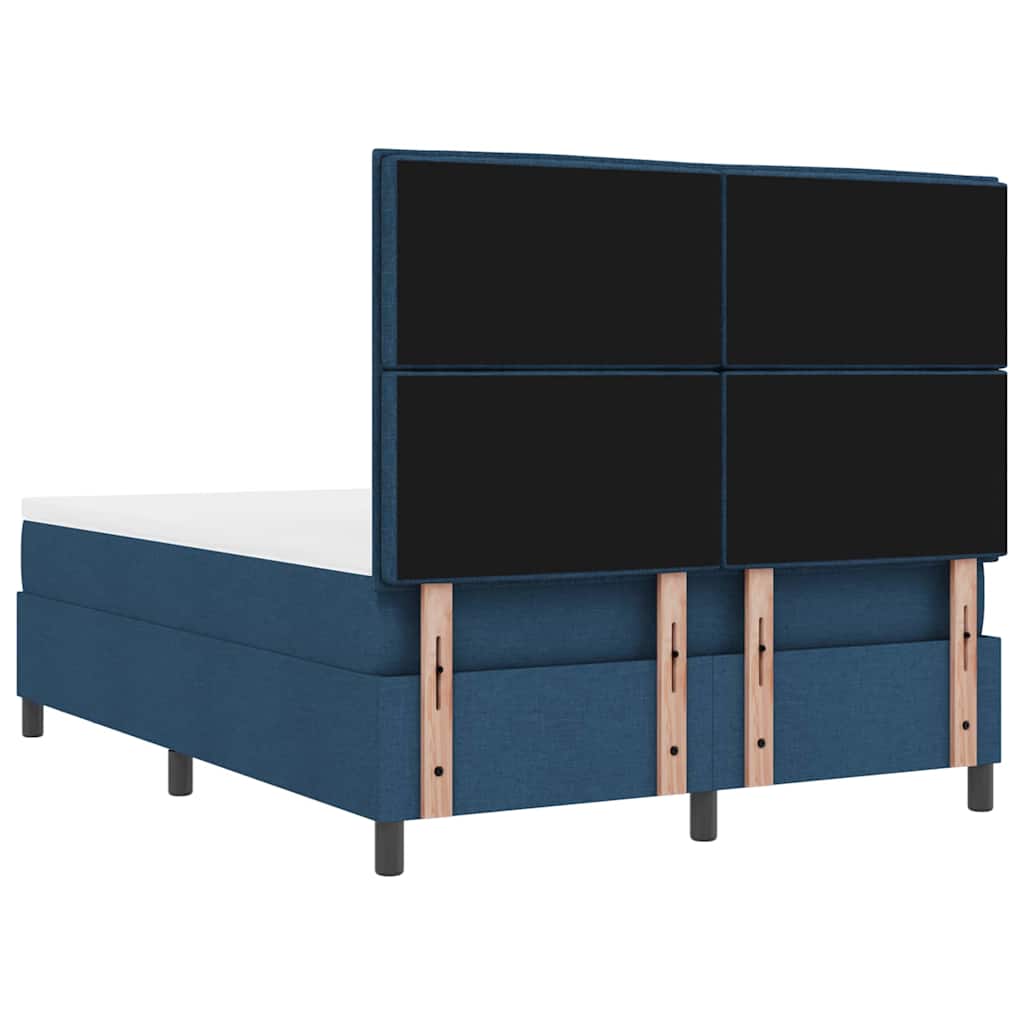 vidaXL Κρεβάτι με ελατήρια με κεφαλάρι Μπλε 140 x 200 cm ύφασμα