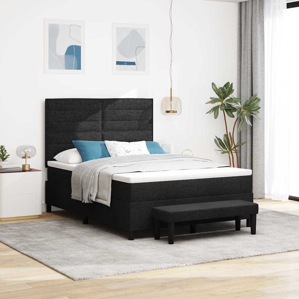vidaXL Κρεβάτι με ελατήρια με κεφαλάρι Μαύρο 160 x 200 cm ύφασμα