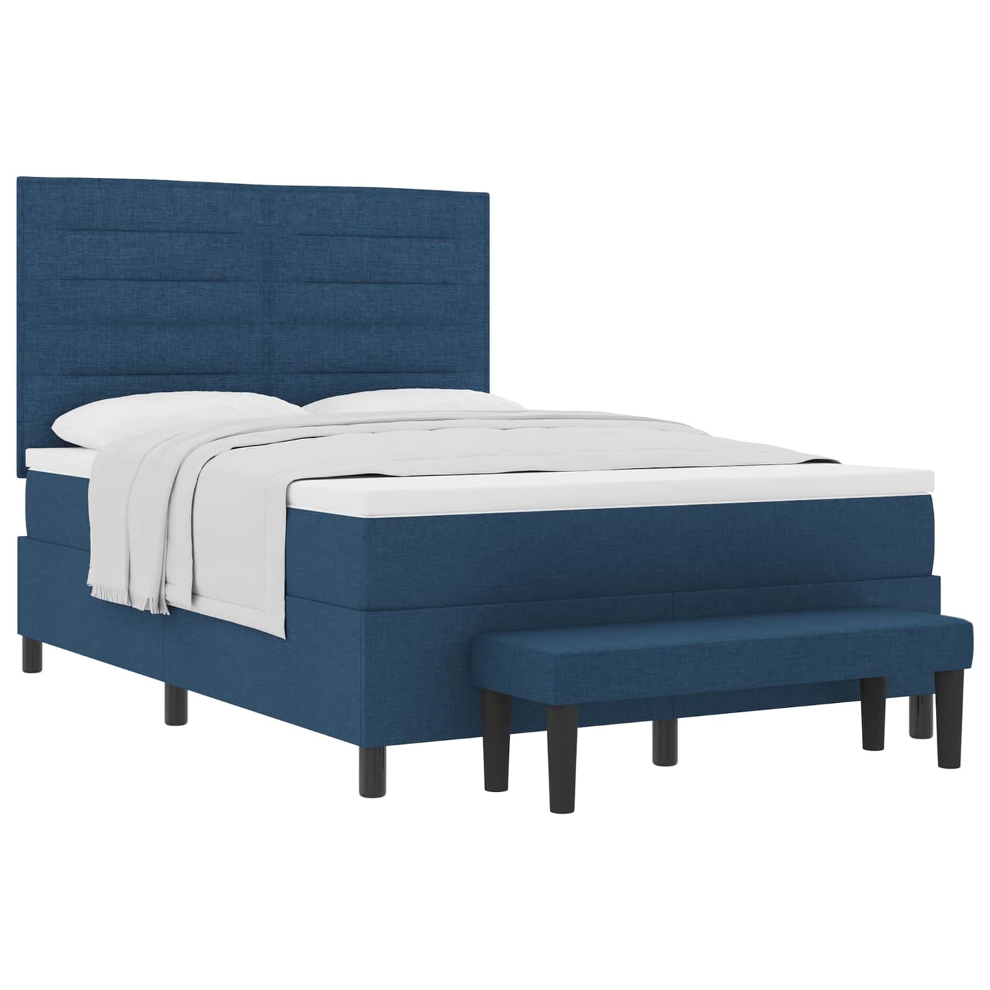 vidaXL Κρεβάτι με ελατήρια με κεφαλάρι Μπλε 160 x 200 cm ύφασμα