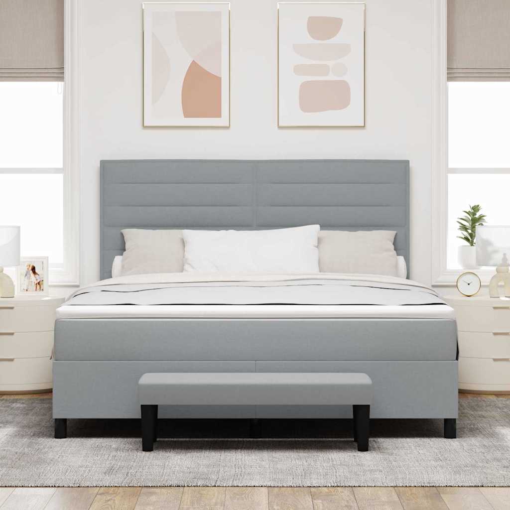 vidaXL Κρεβάτι με ελατήρια Ανοιχτό γκρι 180 x 200 cm ύφασμα