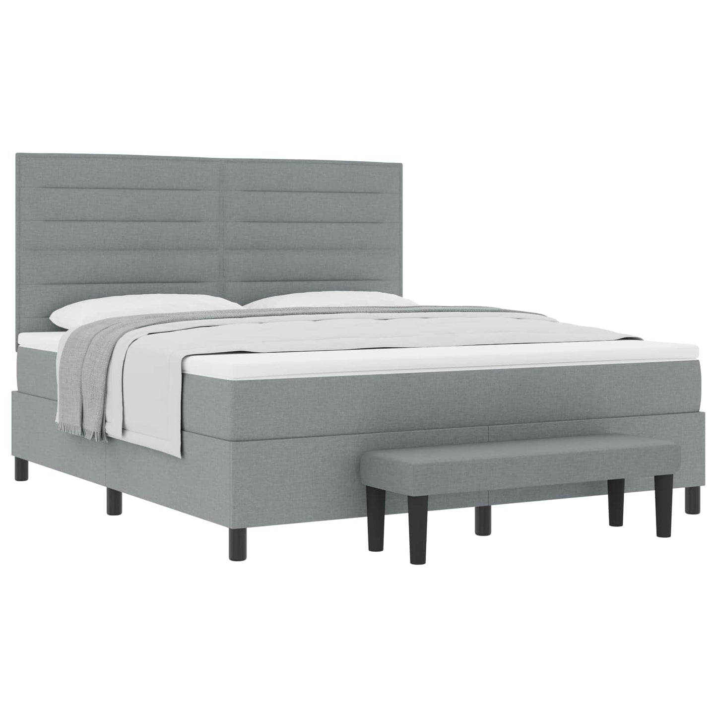 vidaXL Κρεβάτι με ελατήρια Ανοιχτό γκρι 180 x 200 cm ύφασμα
