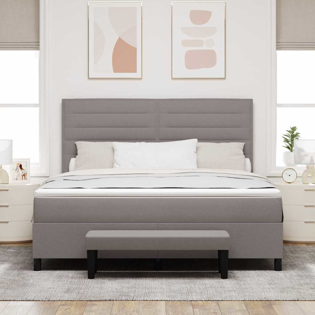 vidaXL Κρεβάτι με ελατήρια με κεφαλάρι Taupe 180 x 200 cm ύφασμα