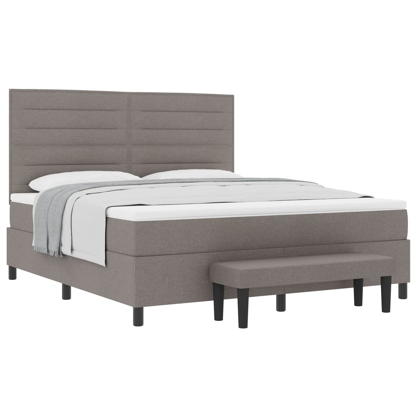 vidaXL Κρεβάτι με ελατήρια με κεφαλάρι Taupe 180 x 200 cm ύφασμα