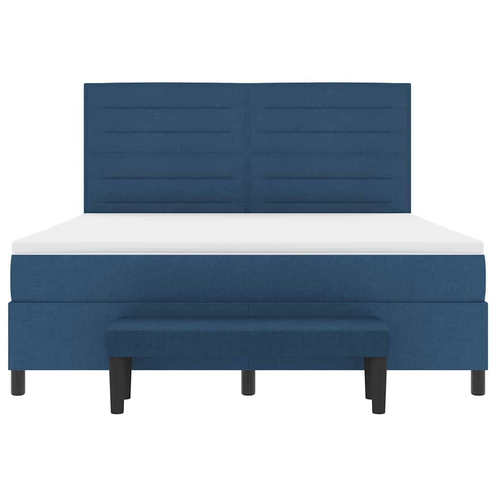 vidaXL Κρεβάτι με ελατήρια με κεφαλάρι Μπλε 180 x 200 cm ύφασμα