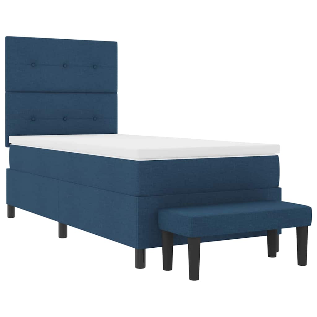 vidaXL Κρεβάτι με ελατήρια με κεφαλάρι Μπλε 80 x 200 cm ύφασμα