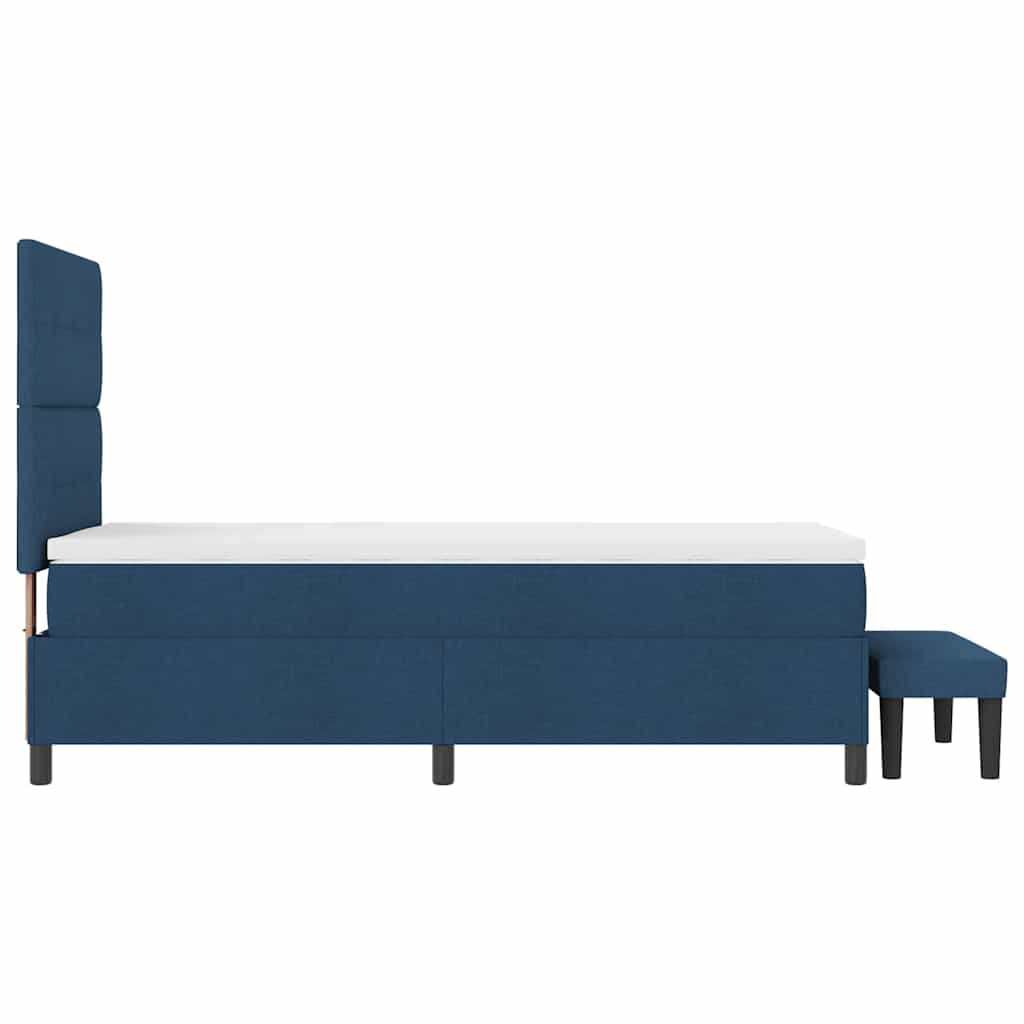 vidaXL Κρεβάτι με ελατήρια με κεφαλάρι Μπλε 80 x 200 cm ύφασμα