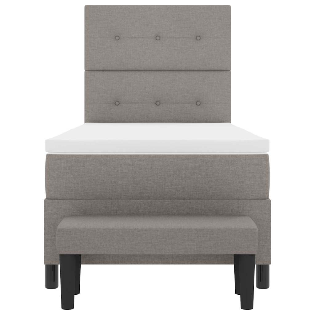 vidaXL Κρεβάτι με ελατήρια με κεφαλάρι Taupe 90 x 190 cm ύφασμα