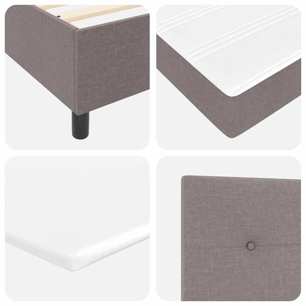 vidaXL Κρεβάτι με ελατήρια με κεφαλάρι Taupe 100 x 200 cm ύφασμα