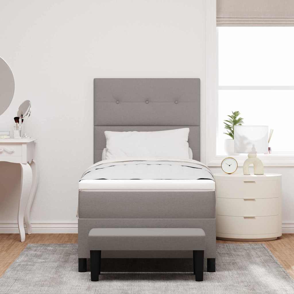 vidaXL Κρεβάτι με ελατήρια με κεφαλάρι Taupe 100 x 200 cm ύφασμα