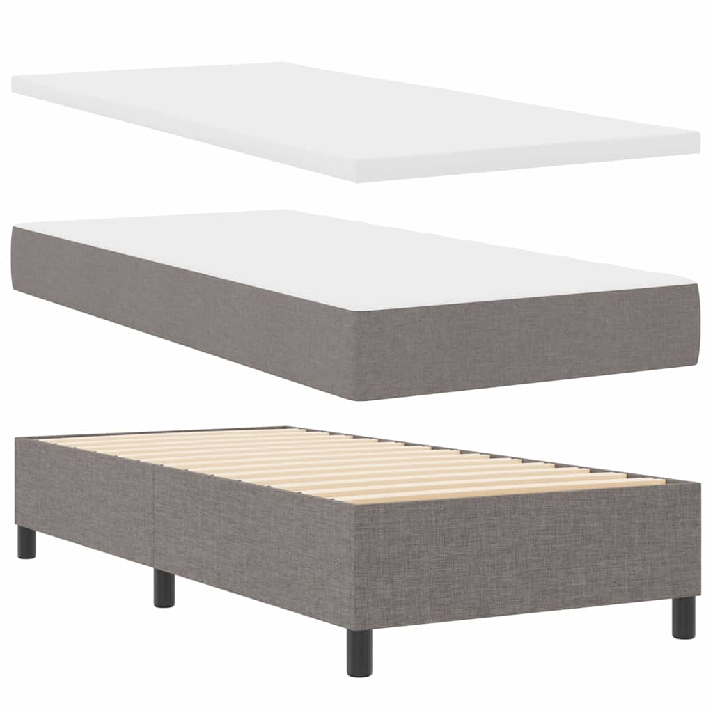 vidaXL Κρεβάτι με ελατήρια με κεφαλάρι Taupe 100 x 200 cm ύφασμα