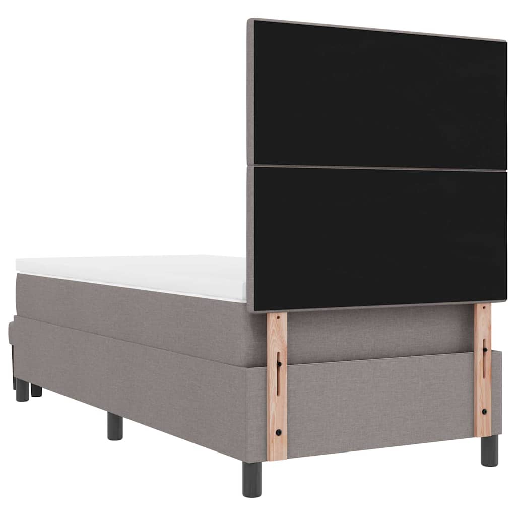 vidaXL Κρεβάτι με ελατήρια με κεφαλάρι Taupe 100 x 200 cm ύφασμα