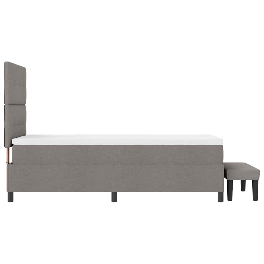 vidaXL Κρεβάτι με ελατήρια με κεφαλάρι Taupe 100 x 200 cm ύφασμα