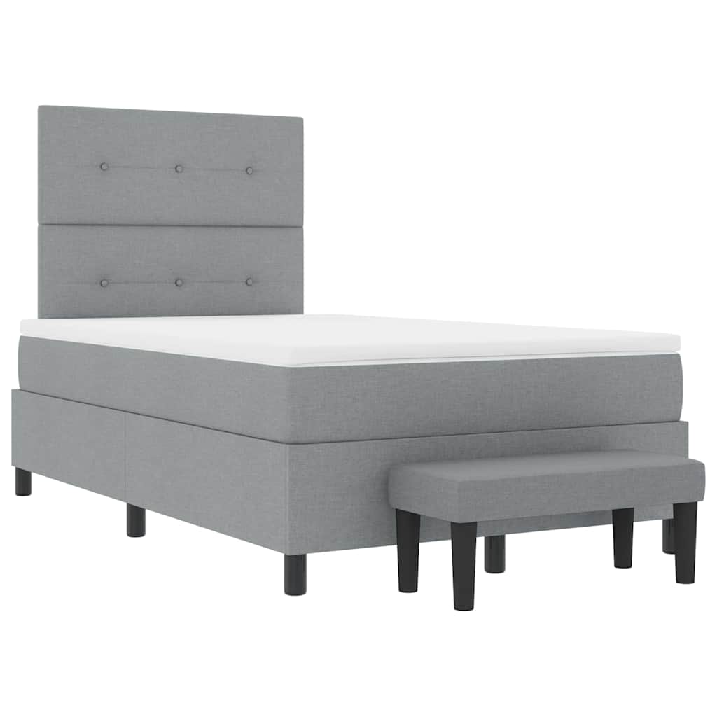 vidaXL Κρεβάτι με ελατήρια Ανοιχτό γκρι 120 x 190 cm ύφασμα