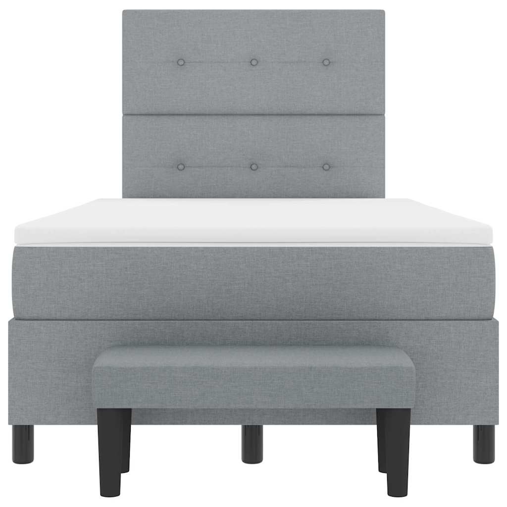 vidaXL Κρεβάτι με ελατήρια Ανοιχτό γκρι 120 x 190 cm ύφασμα
