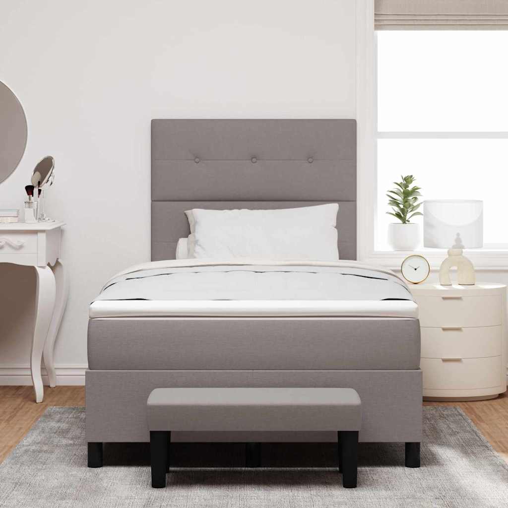vidaXL Κρεβάτι με ελατήρια με κεφαλάρι Taupe 120 x 190 cm ύφασμα