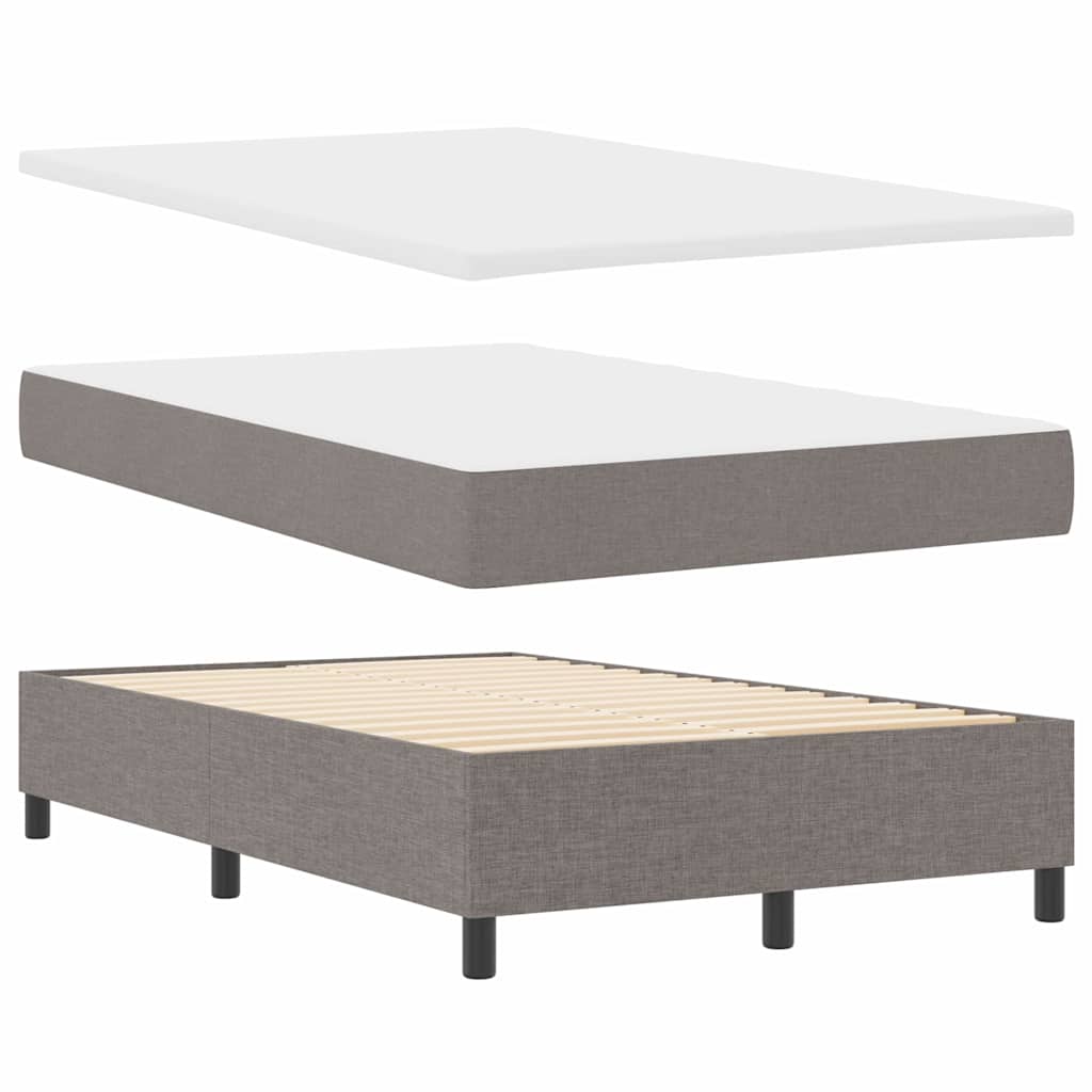 vidaXL Κρεβάτι με ελατήρια με κεφαλάρι Taupe 120 x 190 cm ύφασμα