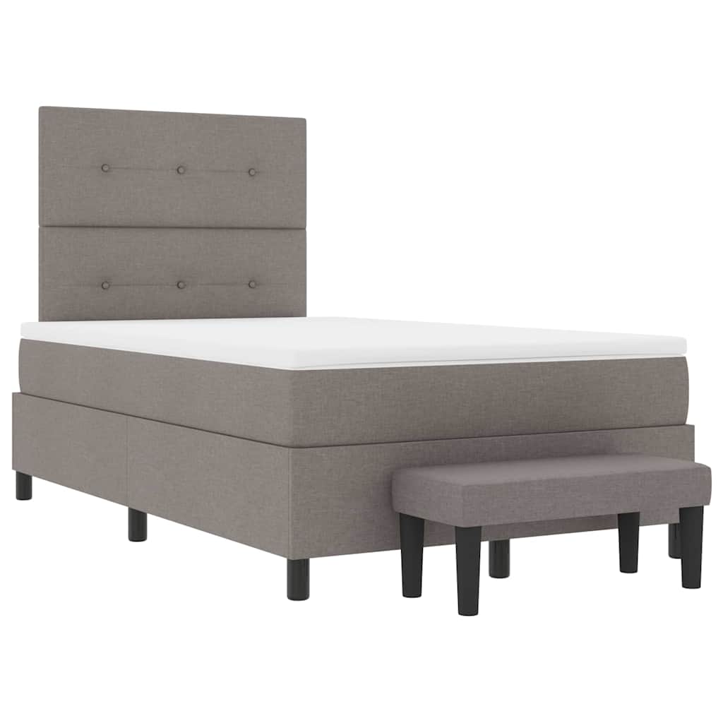 vidaXL Κρεβάτι με ελατήρια με κεφαλάρι Taupe 120 x 190 cm ύφασμα