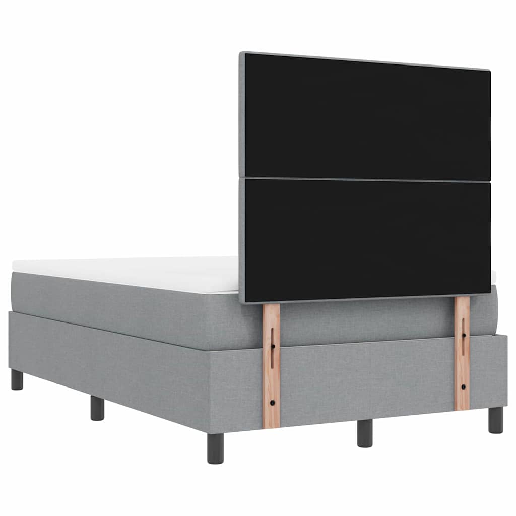 vidaXL Κρεβάτι με ελατήρια Ανοιχτό γκρι 120 x 200 cm ύφασμα