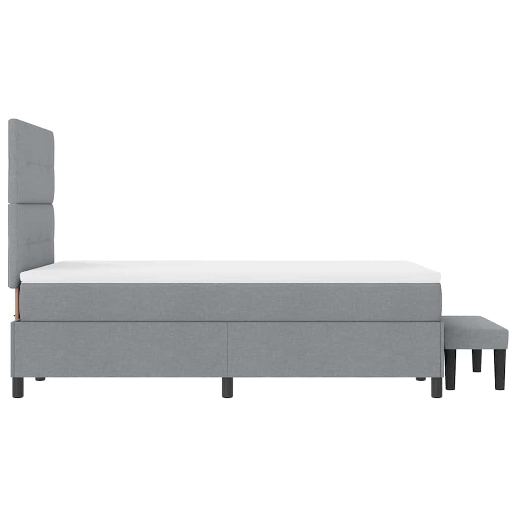 vidaXL Κρεβάτι με ελατήρια Ανοιχτό γκρι 120 x 200 cm ύφασμα