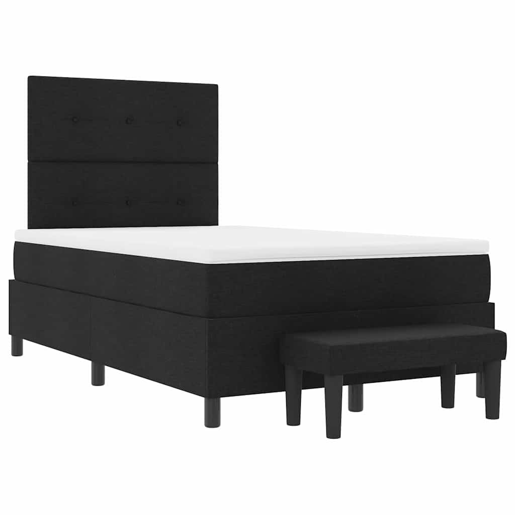 vidaXL Κρεβάτι με ελατήρια με μαξιλάρι Μαύρο 120 x 200 cm ύφασμα