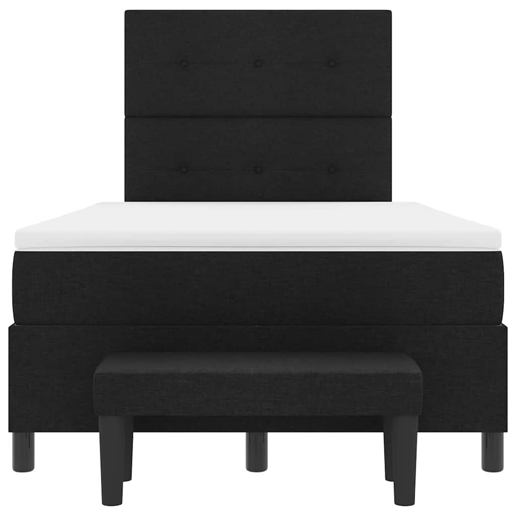 vidaXL Κρεβάτι με ελατήρια με μαξιλάρι Μαύρο 120 x 200 cm ύφασμα