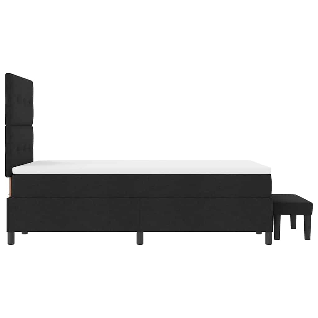 vidaXL Κρεβάτι με ελατήρια με μαξιλάρι Μαύρο 120 x 200 cm ύφασμα