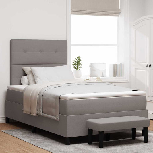 vidaXL Κρεβάτι με ελατήρια με κεφαλάρι Taupe 120 x 200 cm ύφασμα
